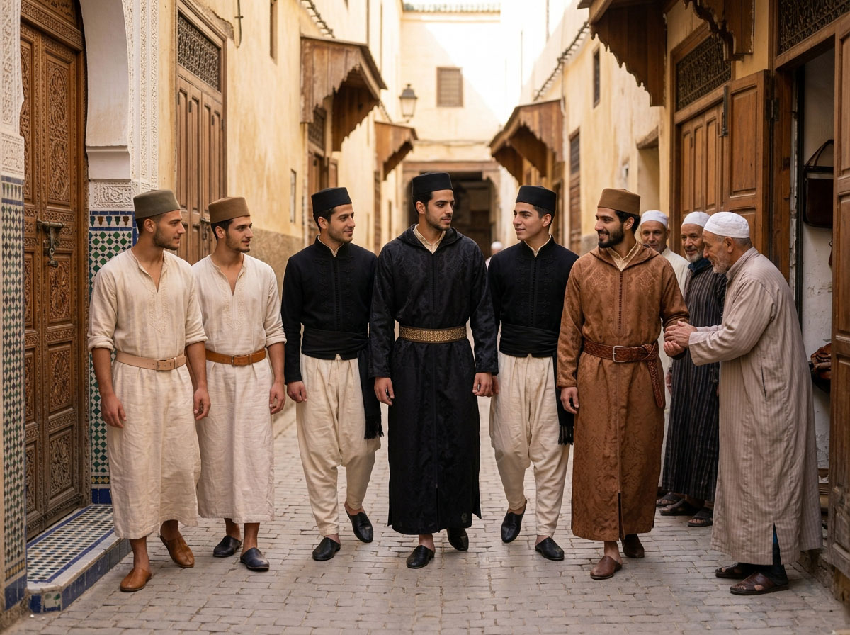 Résidents du Riad dans la médina de Fès